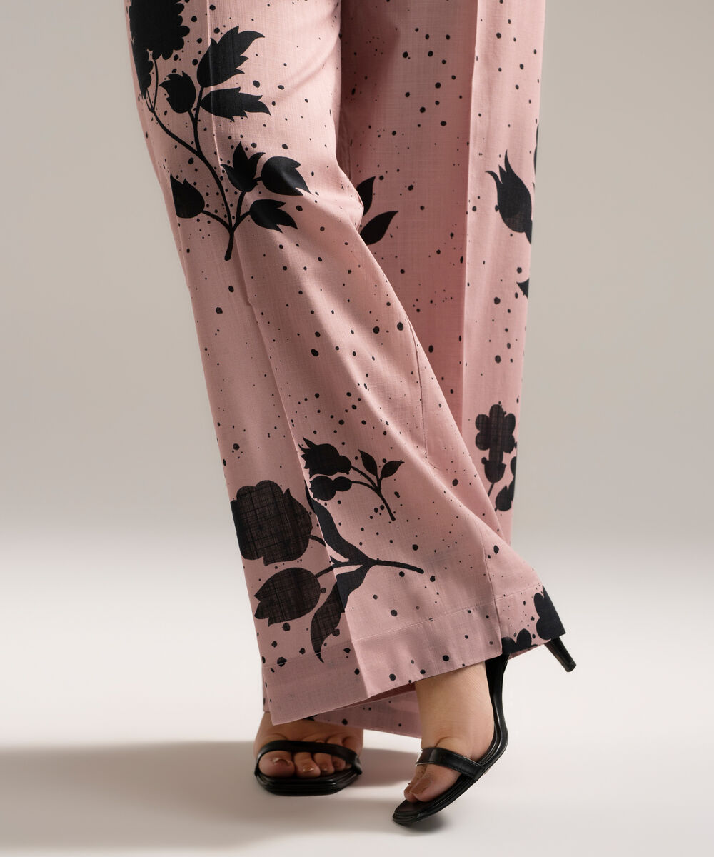 Women's RTW Cross Hatch Printed Light Mauve Culottes