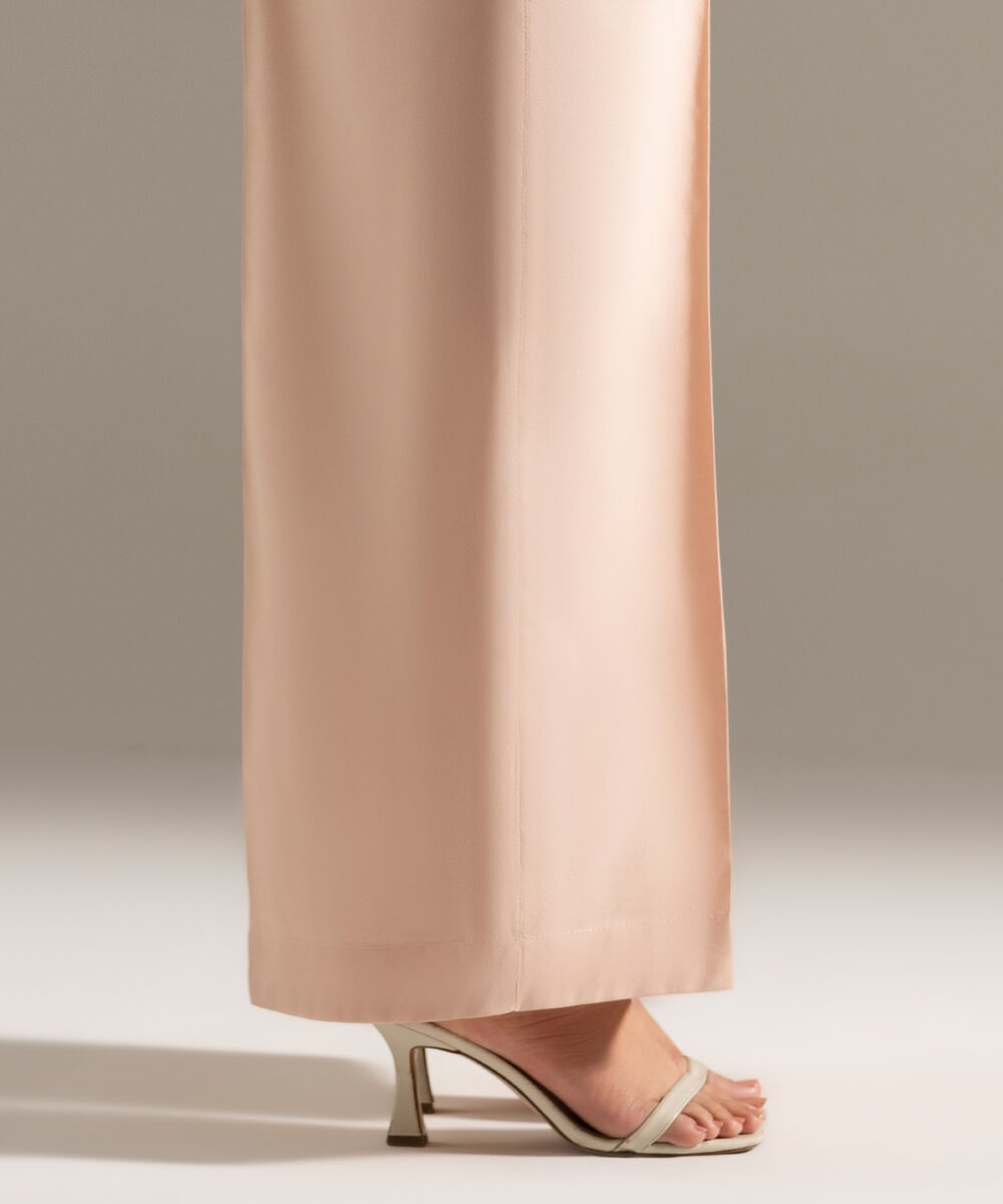 Women's RTW Cotton Viscose Solid Peach Culottes