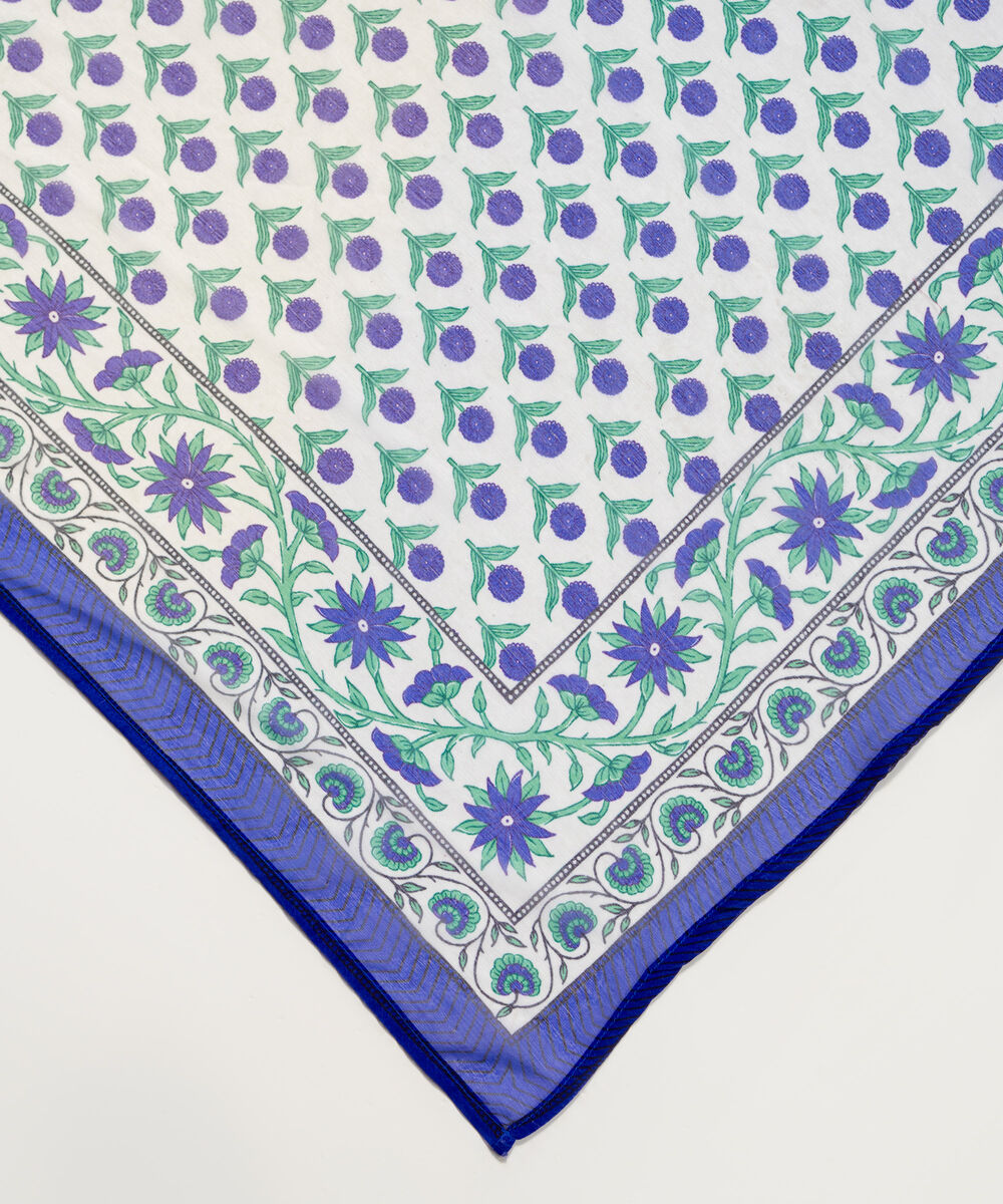 Chiffon Printed White Dupatta