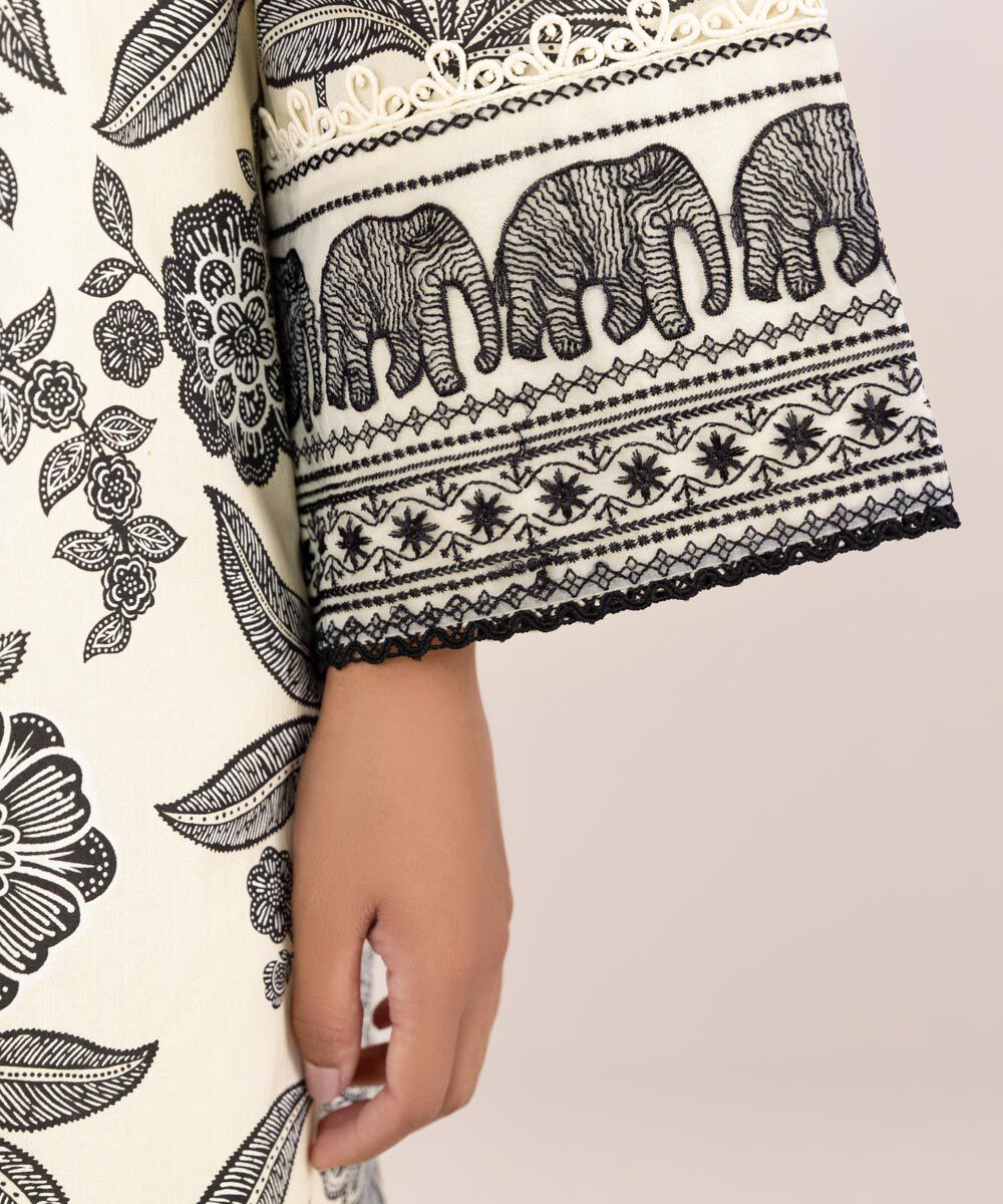 Women's Pret Cambric Multi Embroidered A-Line Shirt