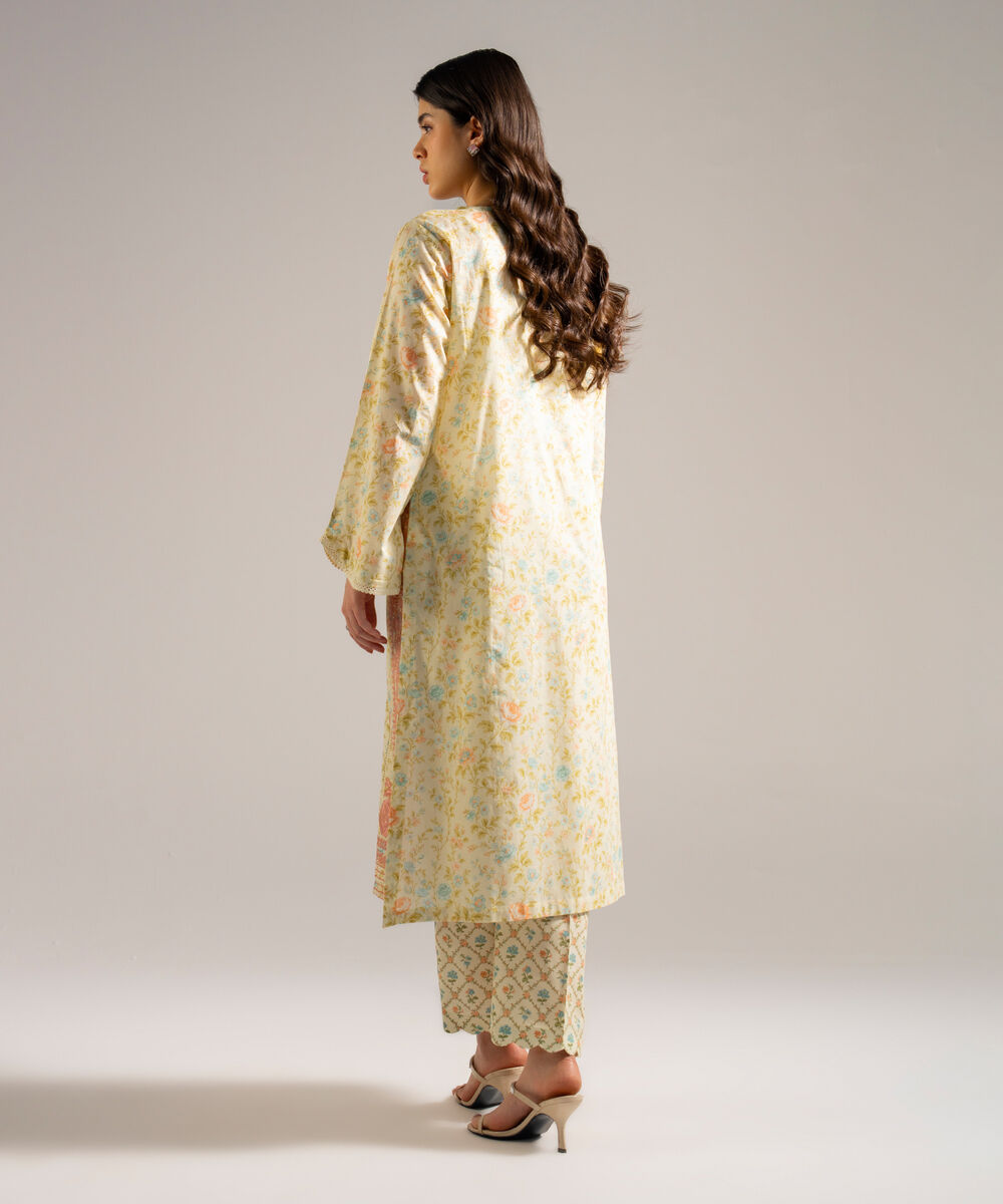 Women's RTW Lawn Embroidered Yellow 2 Piece Suit