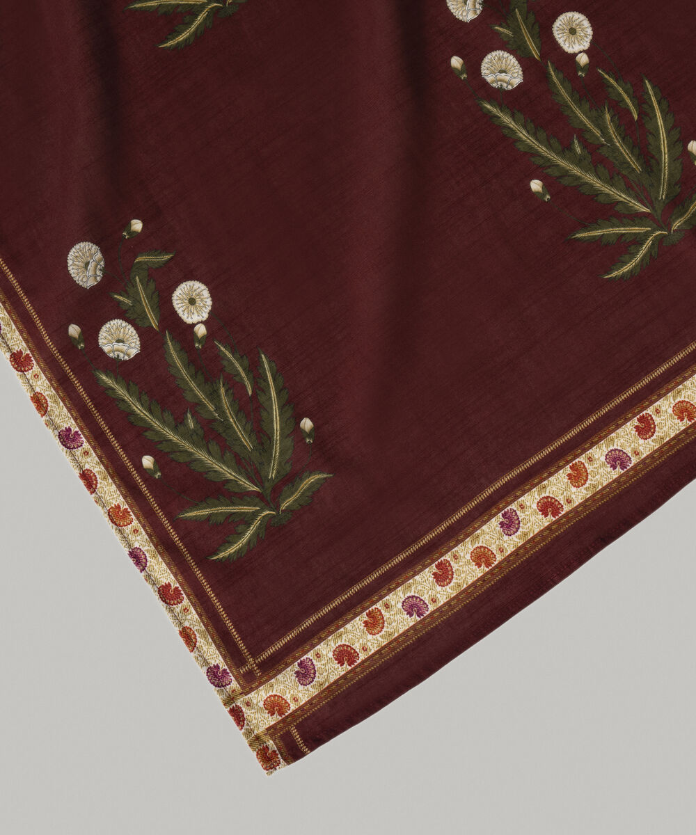 Women's RTW Light Khaddar Printed Maroon Dupatta