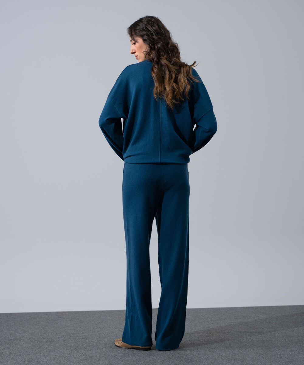 Women's Western Wear Blue Pull-On Knit Trousers