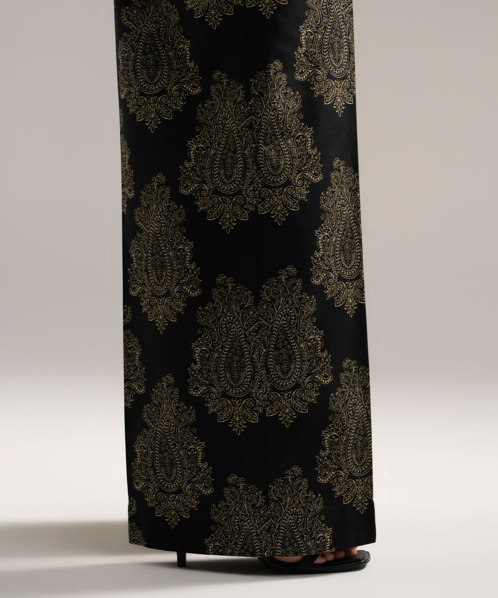 Women's RTW Cambric Printed Black Culottes