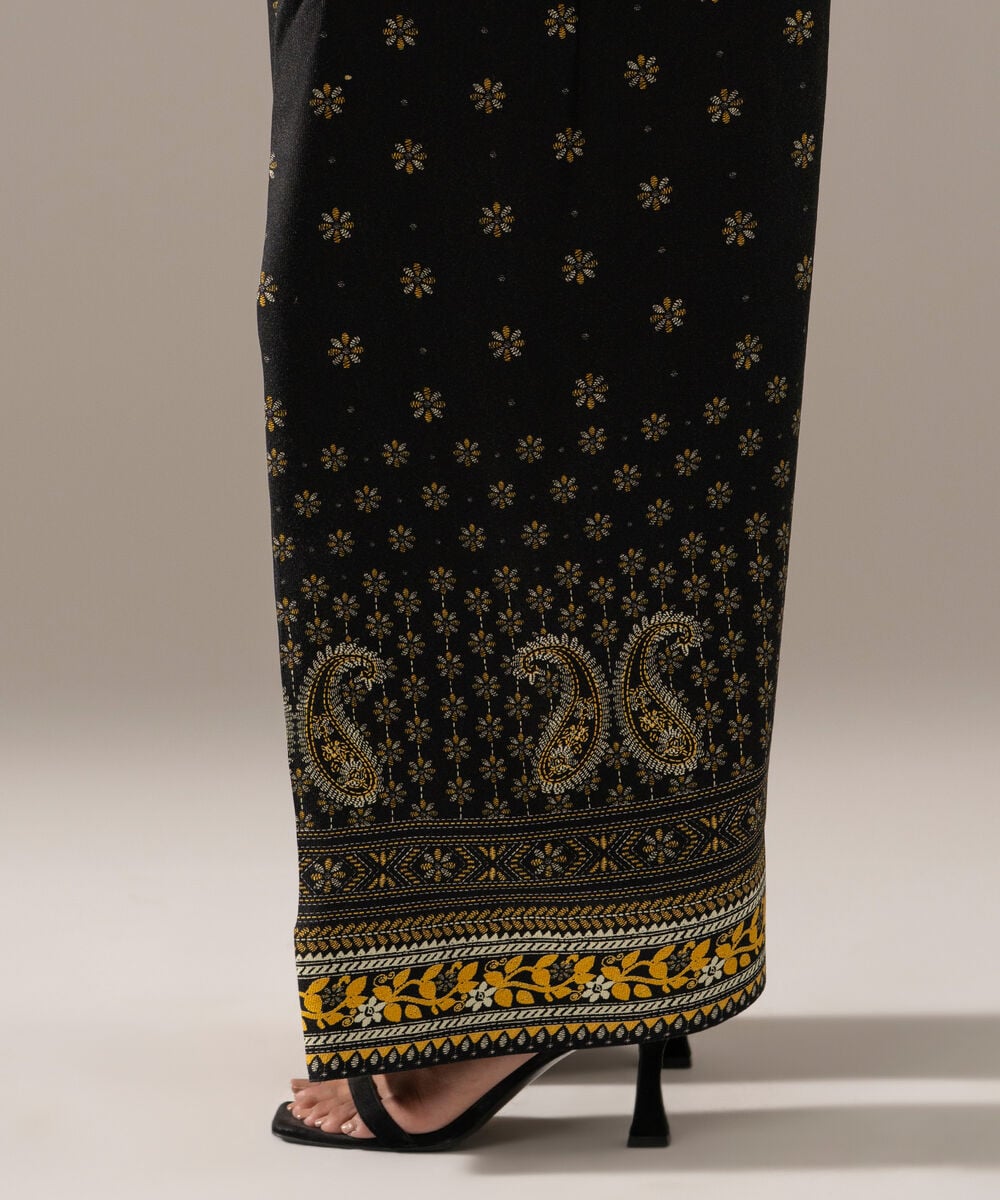 Women's RTW Bedford Printed Black Shalwar