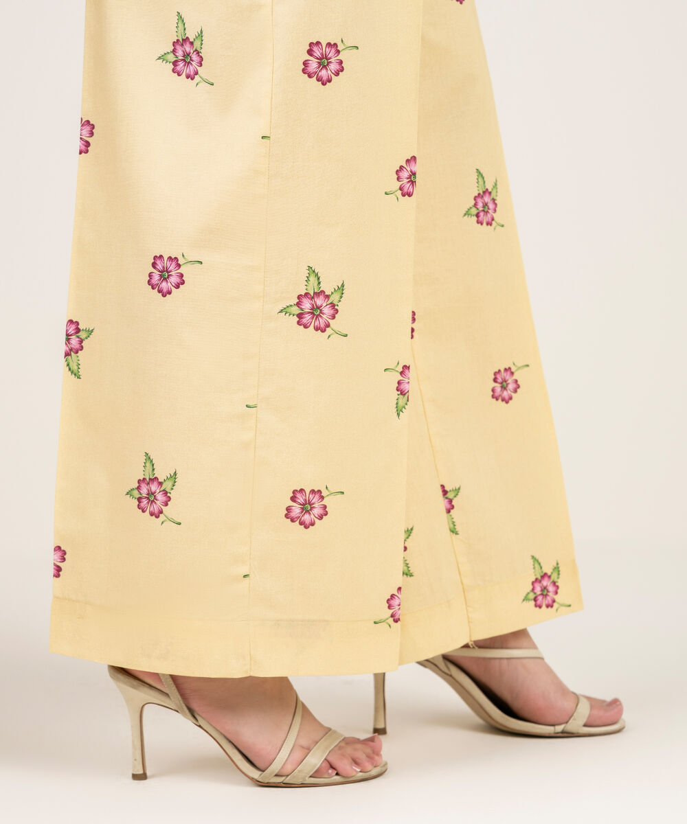 Women's RTW Cambric Printed Yellow Culottes