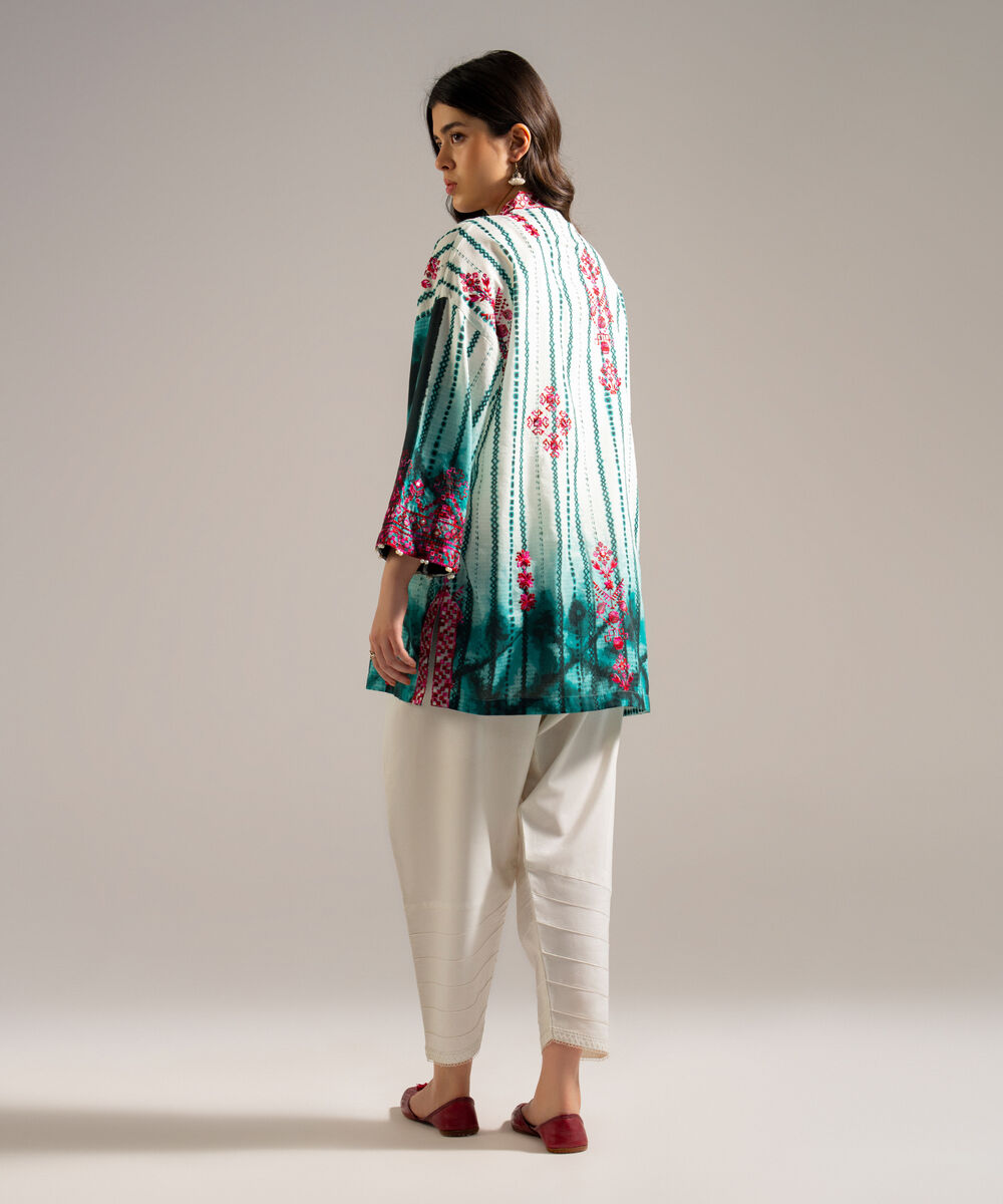 Women's RTW Dobby Embroidered Multi Drop Shoulder Shirt