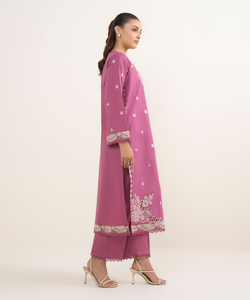 Women's RTW Cambric Pink Dyed Aline Shirt