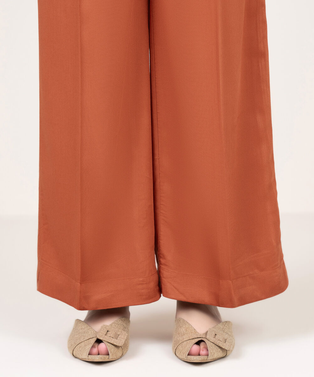Women's RTW Bedford Solid Rust Flared Pants