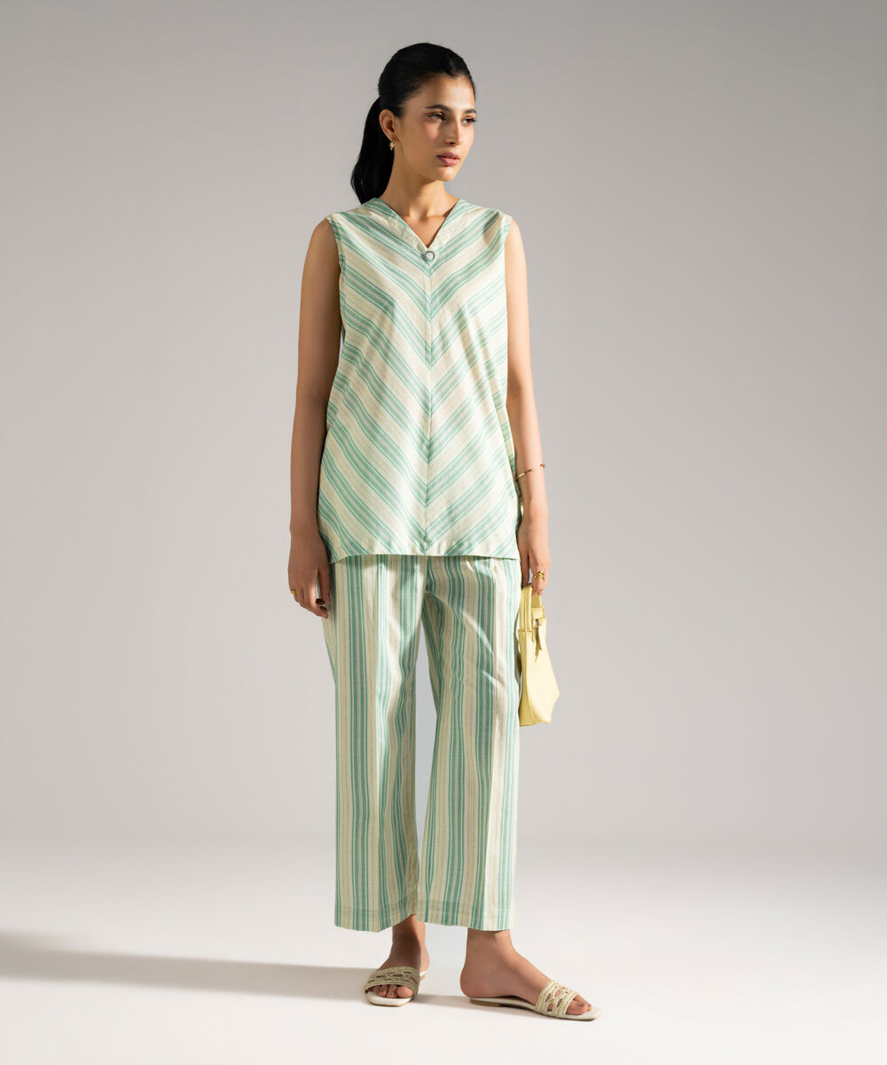Women's RTW Lawn Printed Off White Straight Shirt