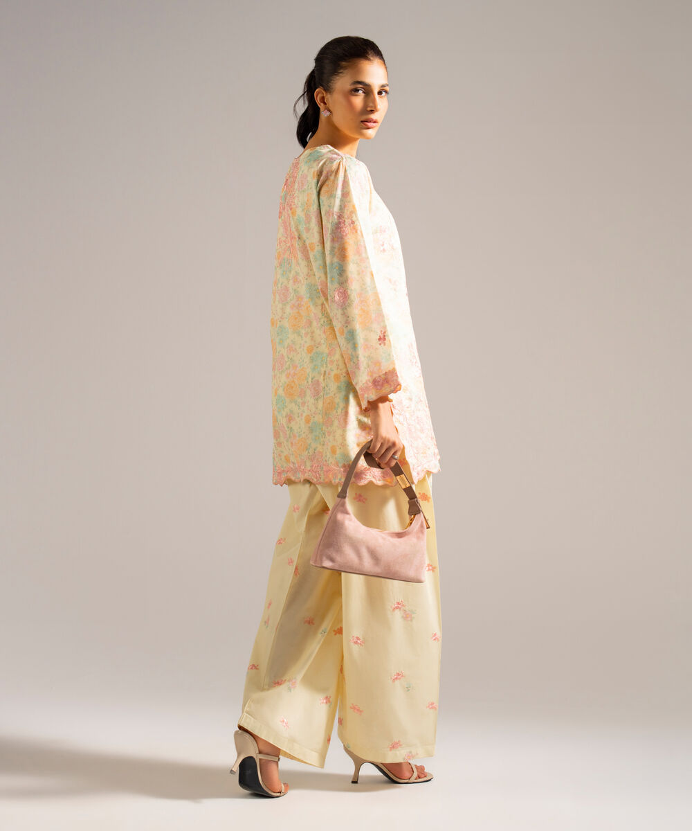 Women's RTW Lawn Embroidered Yellow 2 Piece Suit