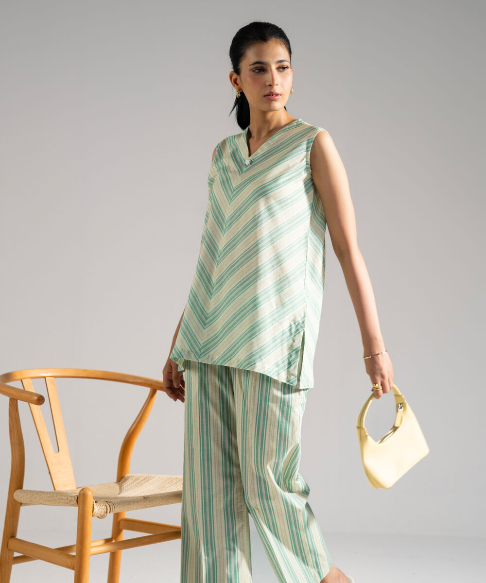 Women's RTW Lawn Printed Off White Straight Shirt