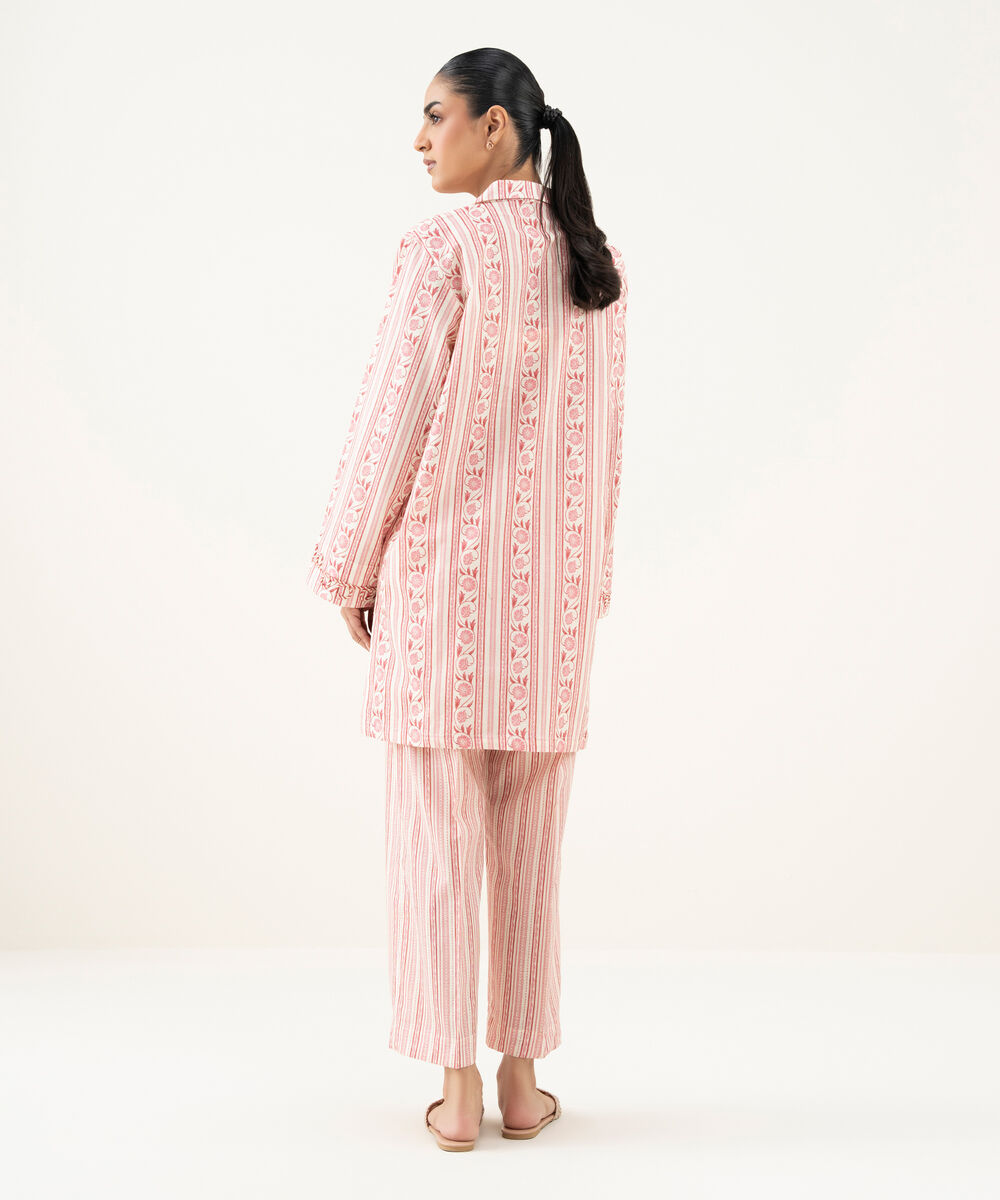 Women's RTW Crosshatch Printed Off White Straight Shirt