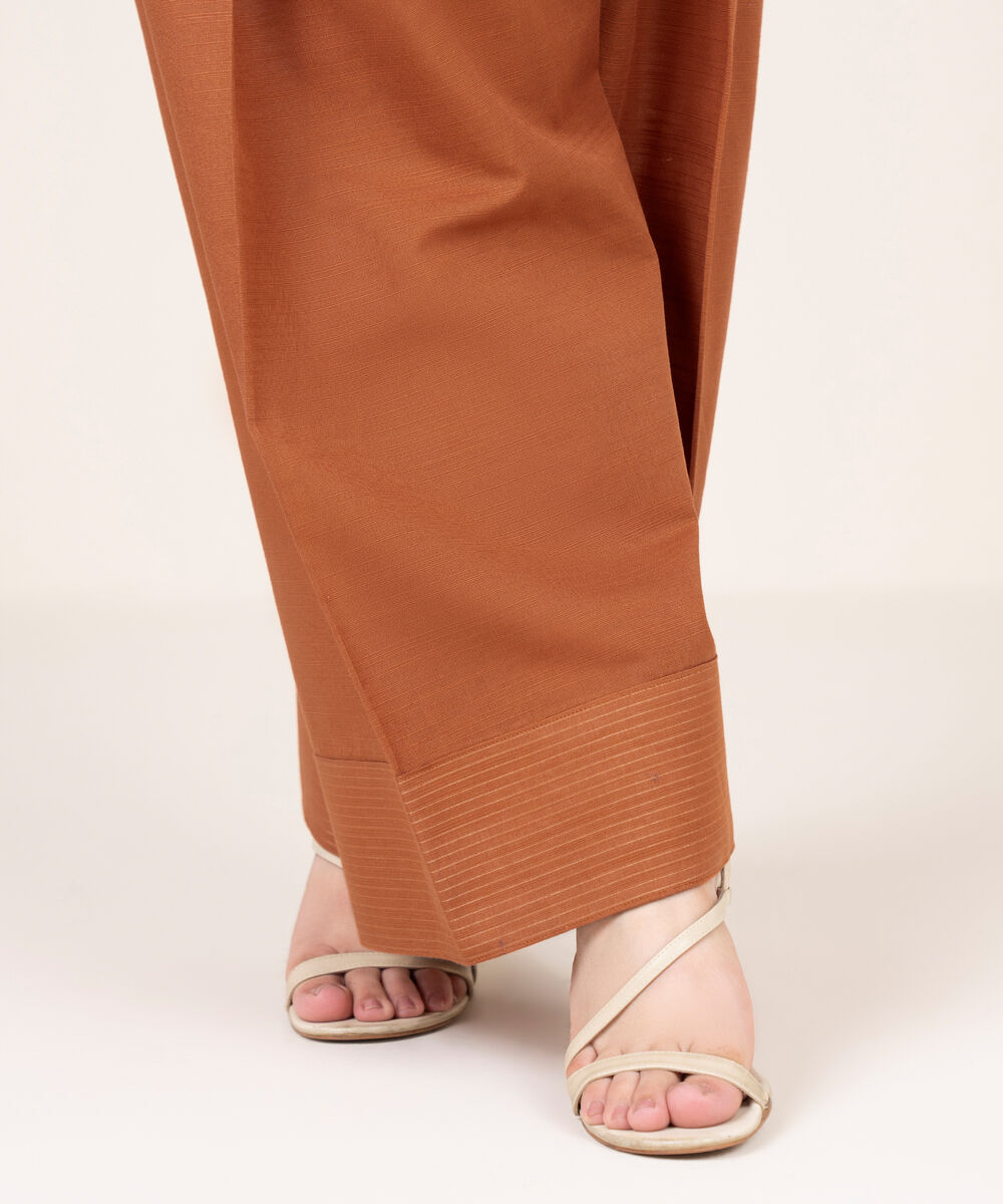 Women's RTW Cotton Rust Farshi Shalwar
