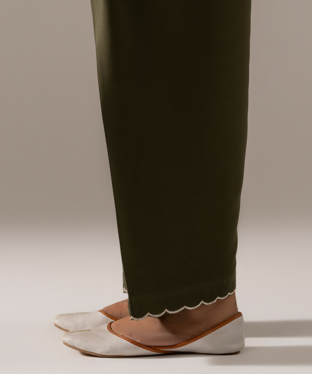 Women's RTW Bedford Solid Green Shalwar