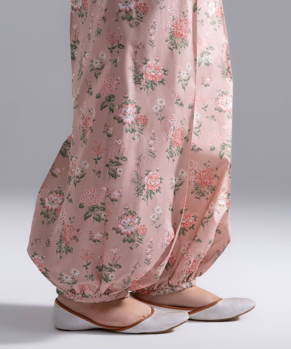 Women's RTW Cambric Printed Pink Balloon Pants
