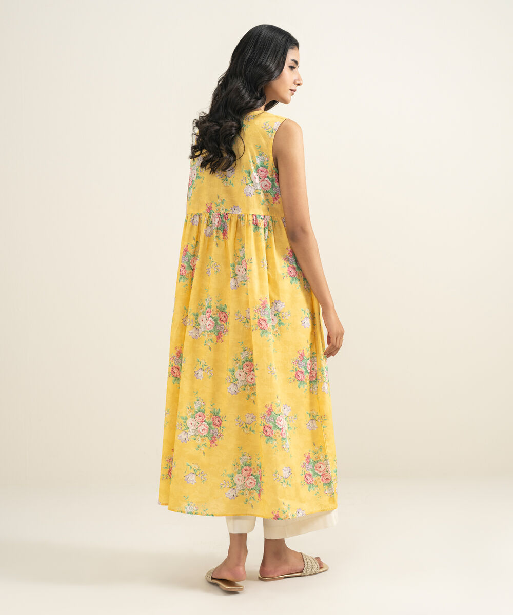 Women's RTW Lawn Printed Yellow Dress Shirt