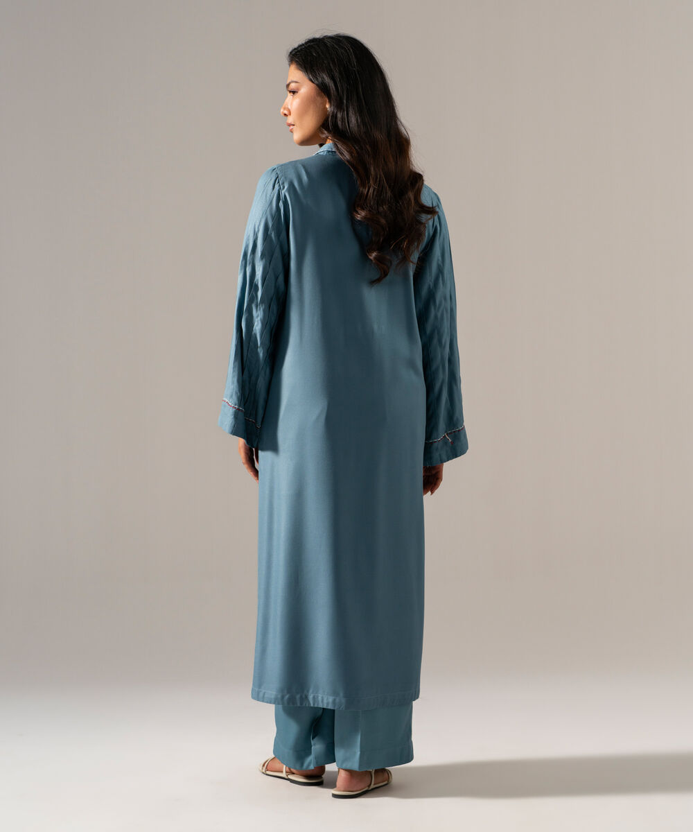 Women's RTW Bedford Solid Blue 2 Piece Suit