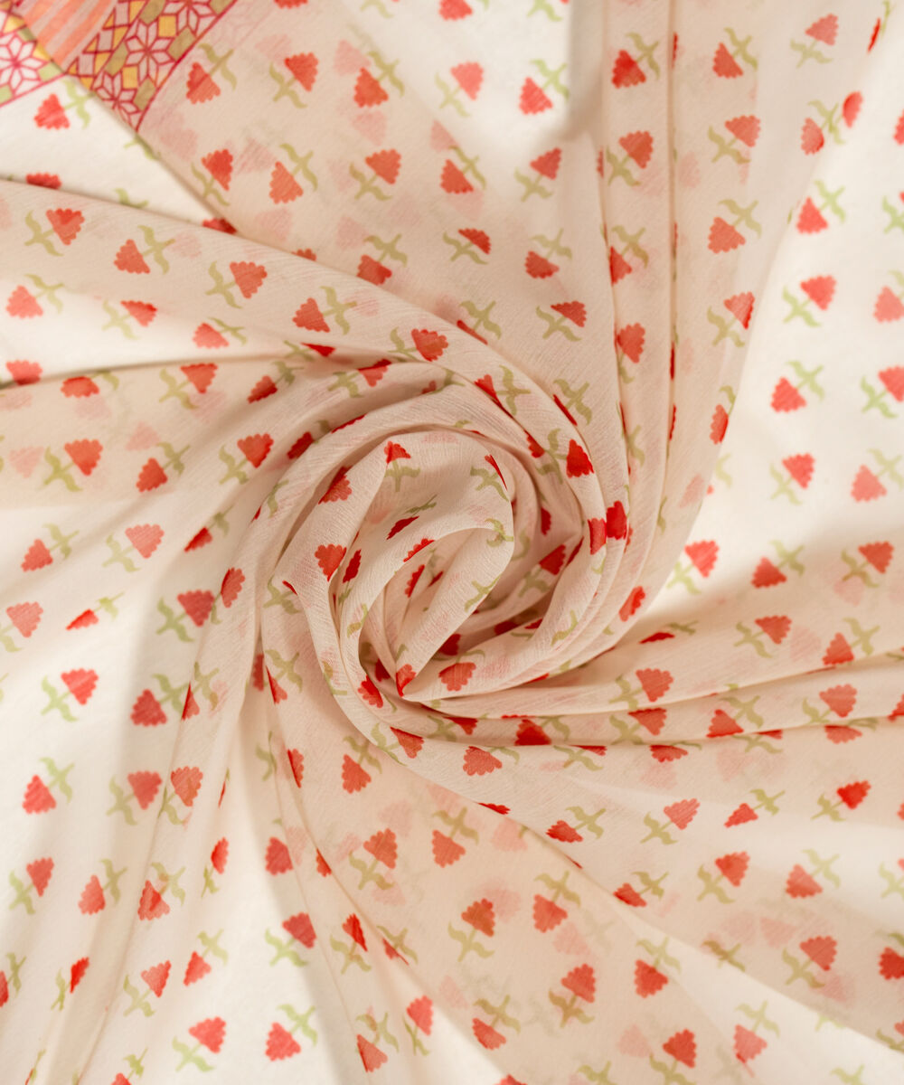 Chiffon Printed Beige Dupatta