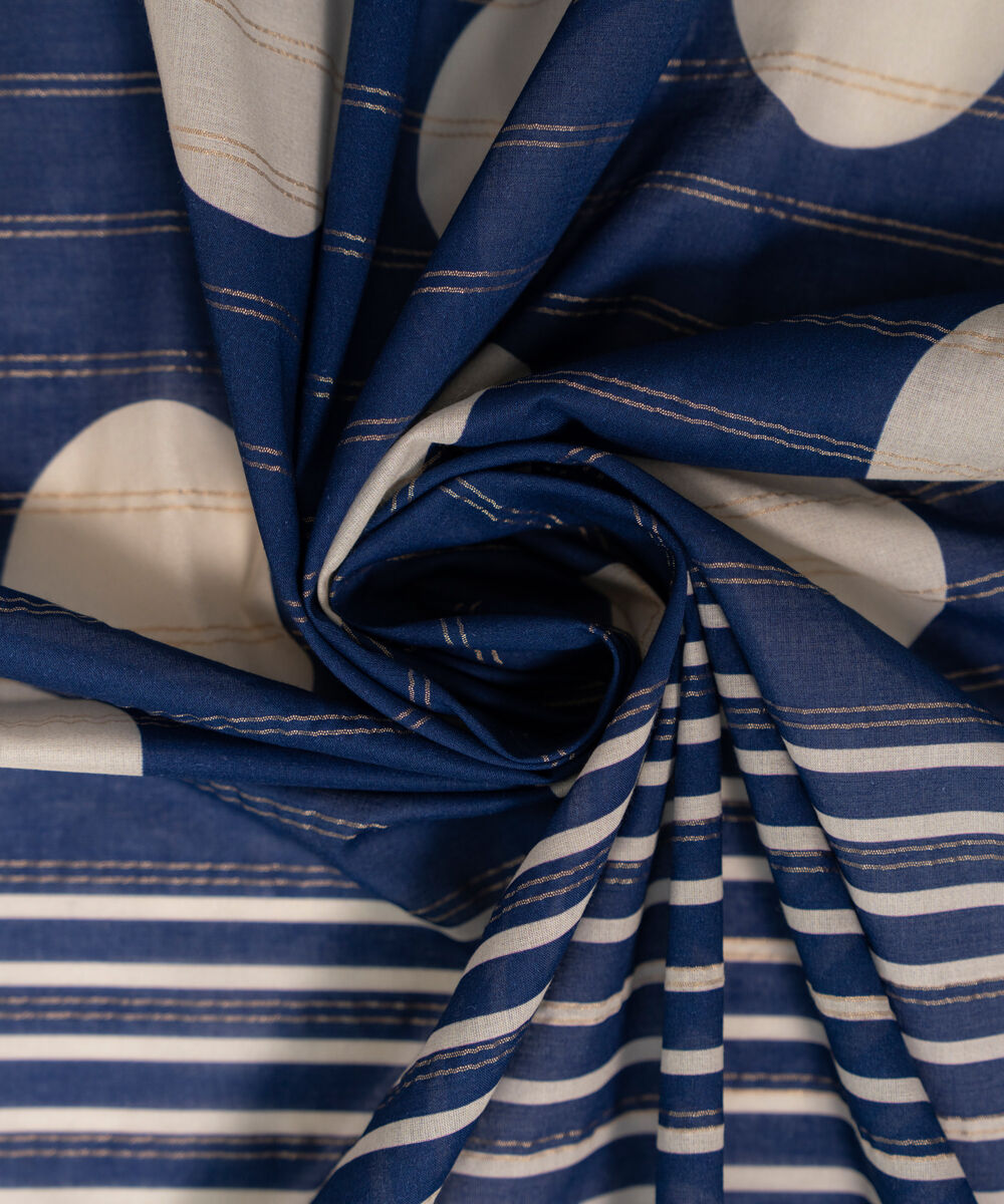 Zari Cotton Printed Dark Blue Dupatta