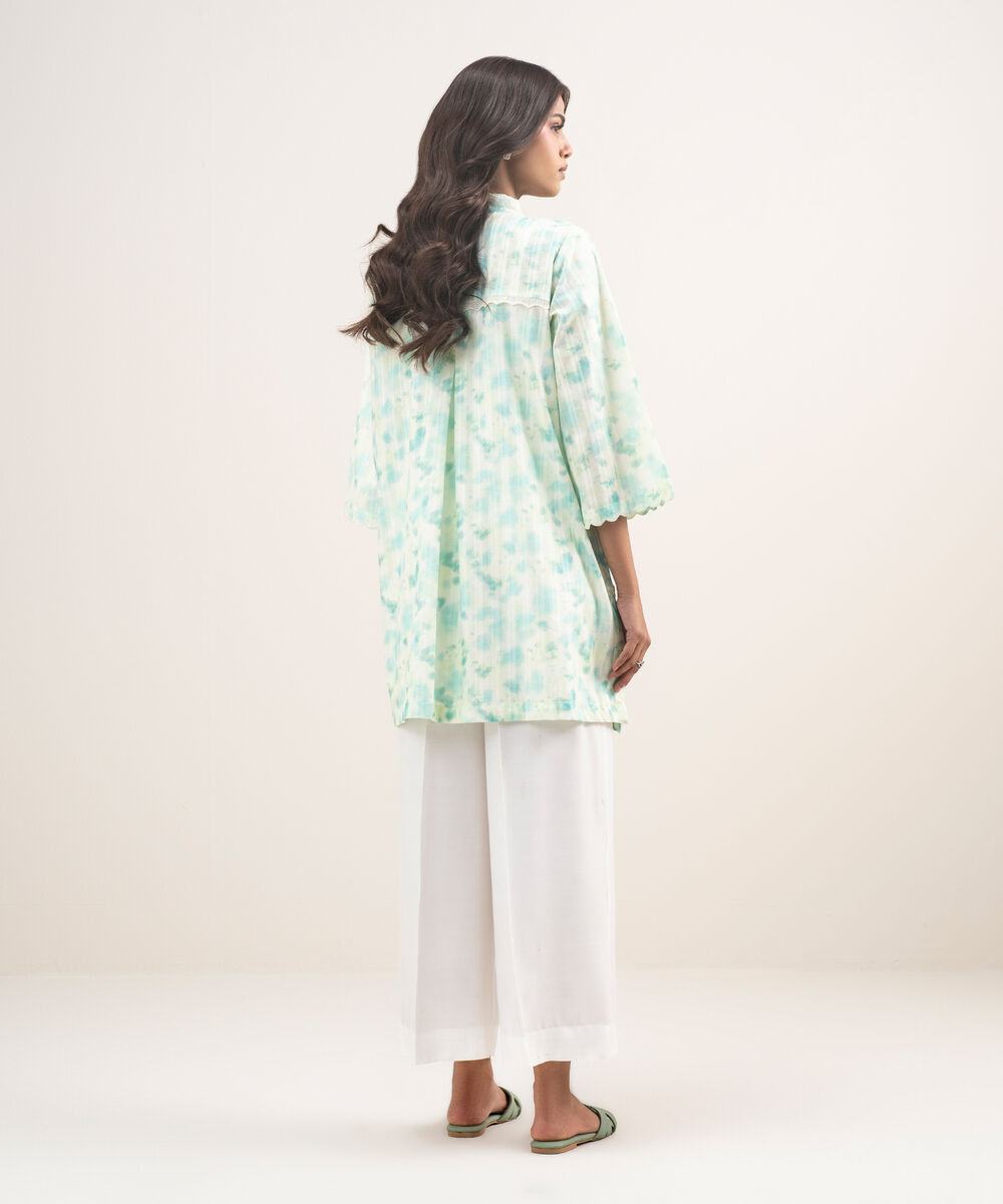 Women's RTW Leno Kara Embroidered Mint Green Straight Shirt