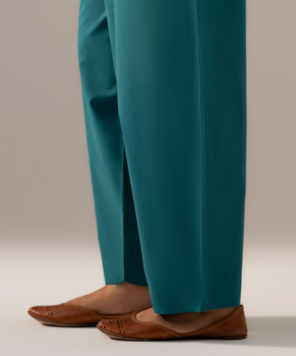 Women's RTW Cambric Solid Teal Regular Shalwar