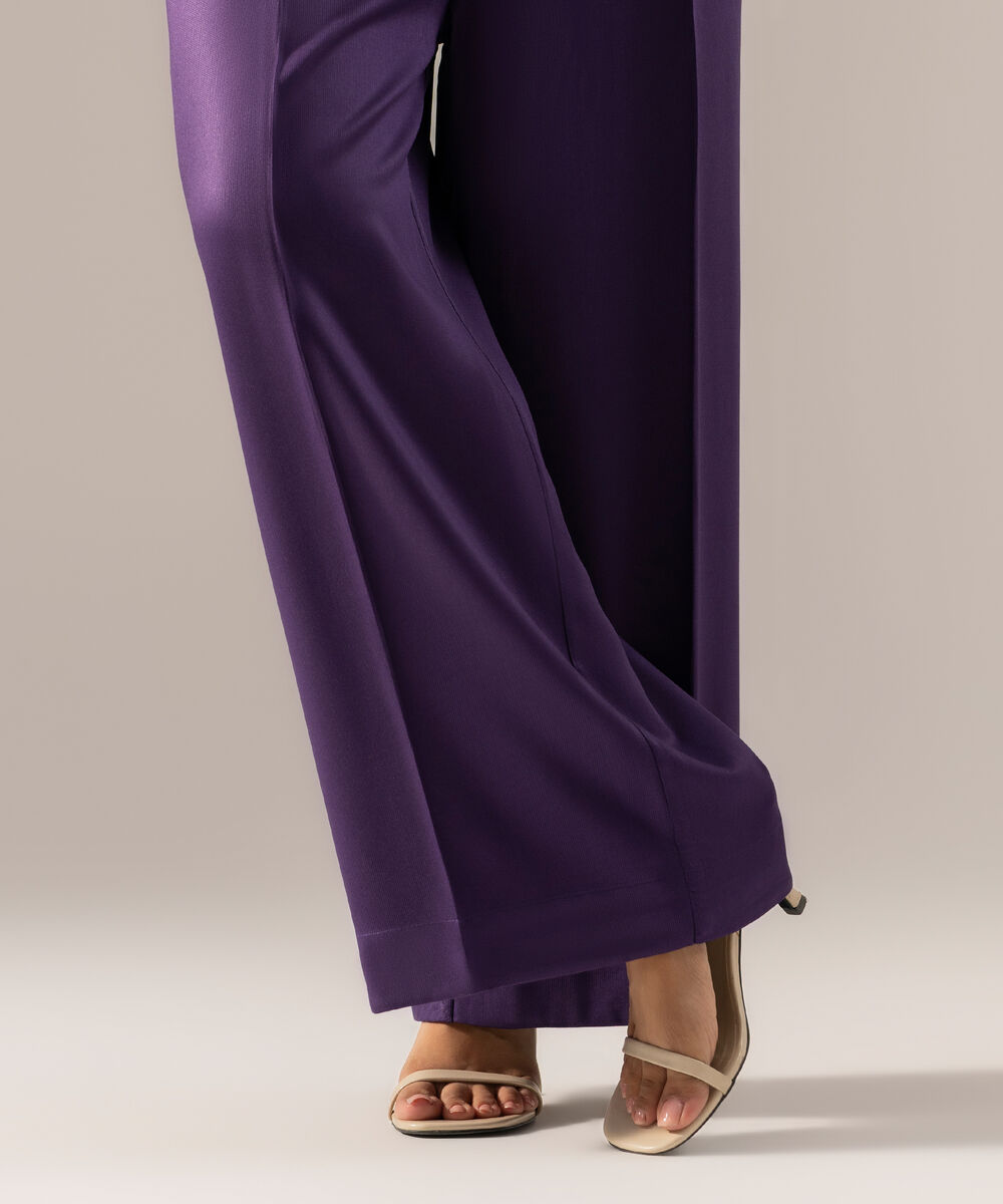 Women's RTW Solid Purple Bedford Culottes