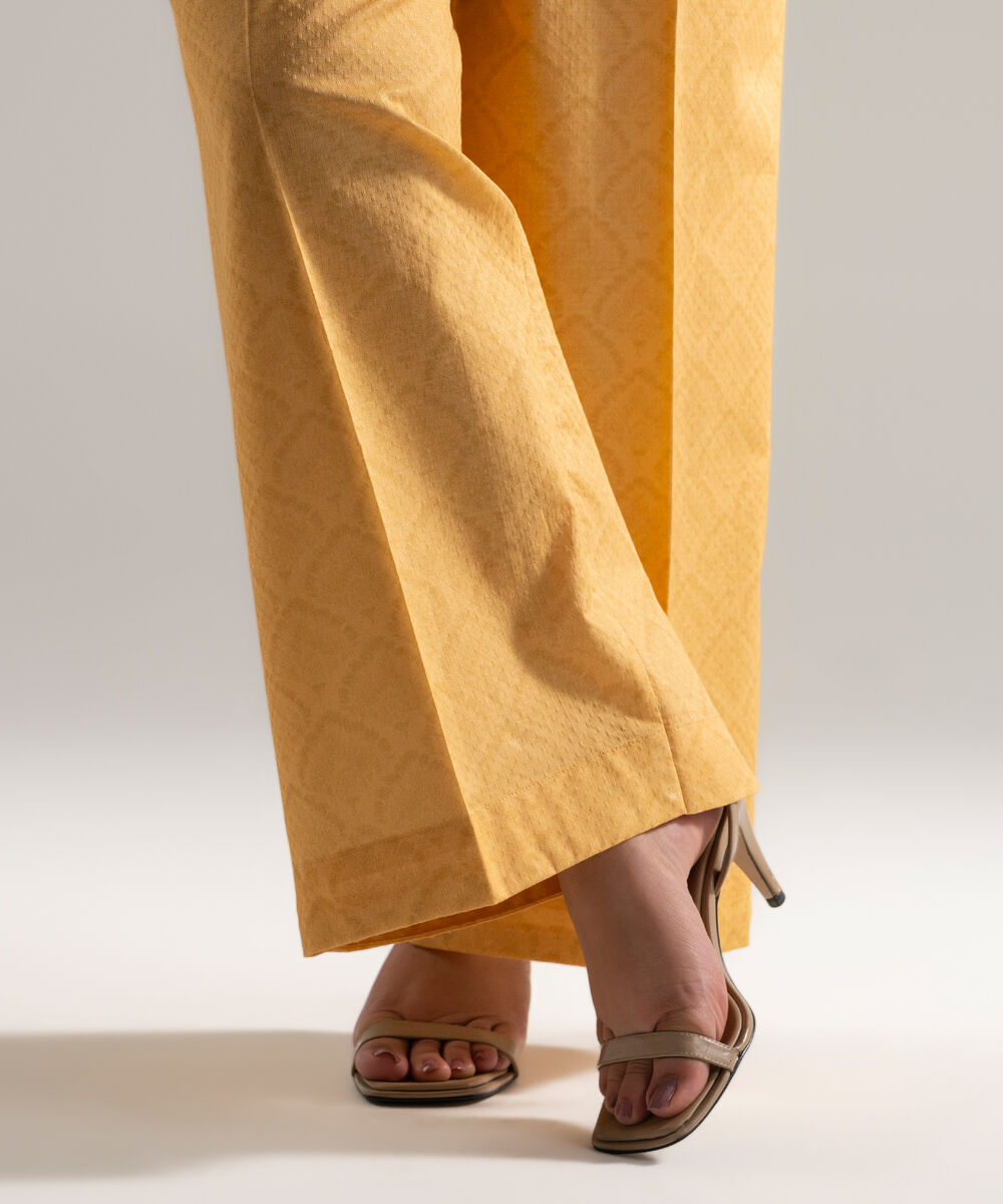 Women's RTW Dobby Printed Orange Culottes