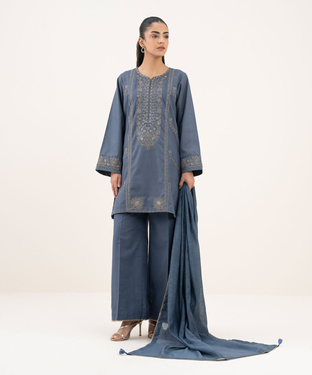 Solid Manaar Blue Dupatta