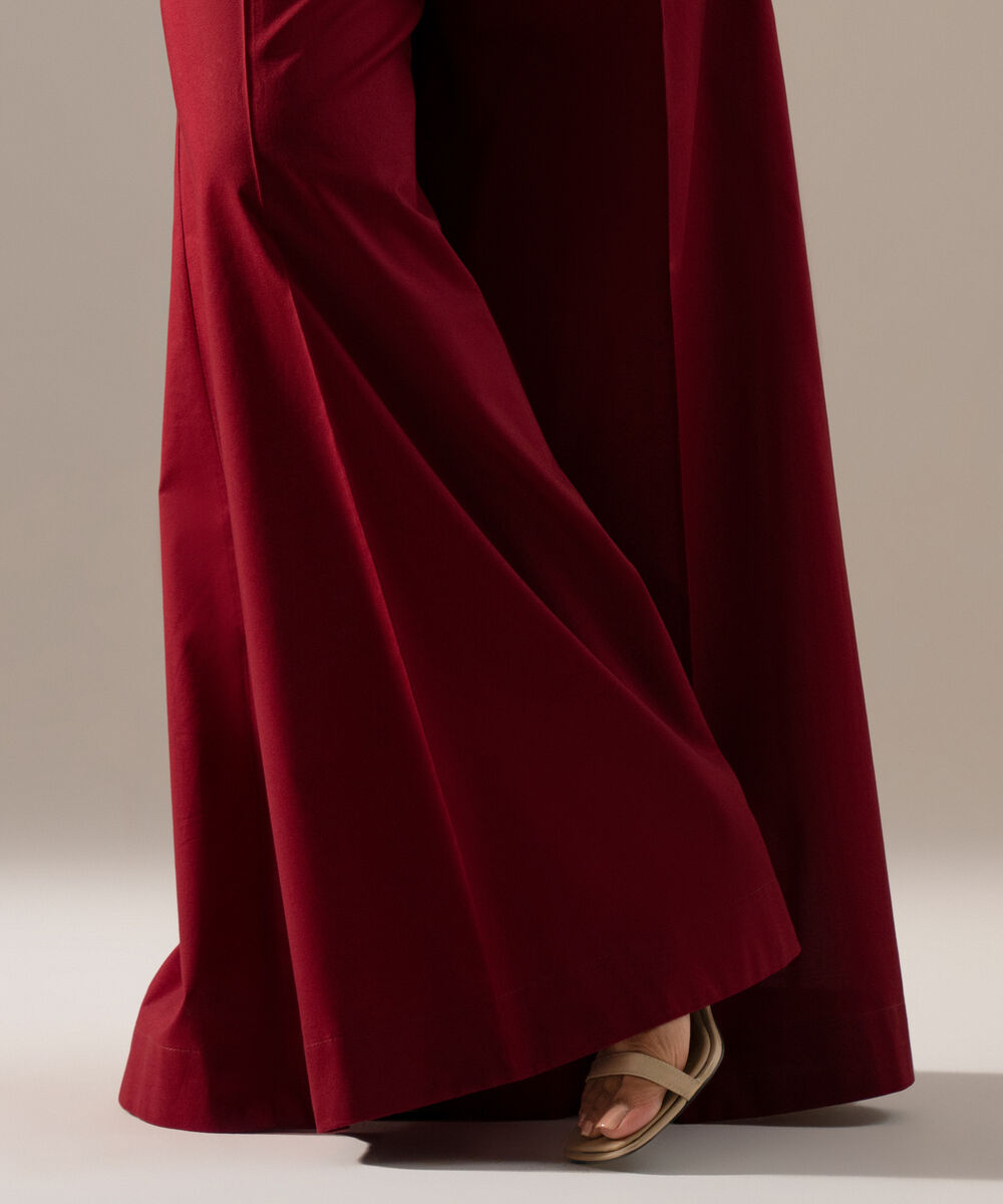 Women's RTW Cambric Solid Maroon Sharara