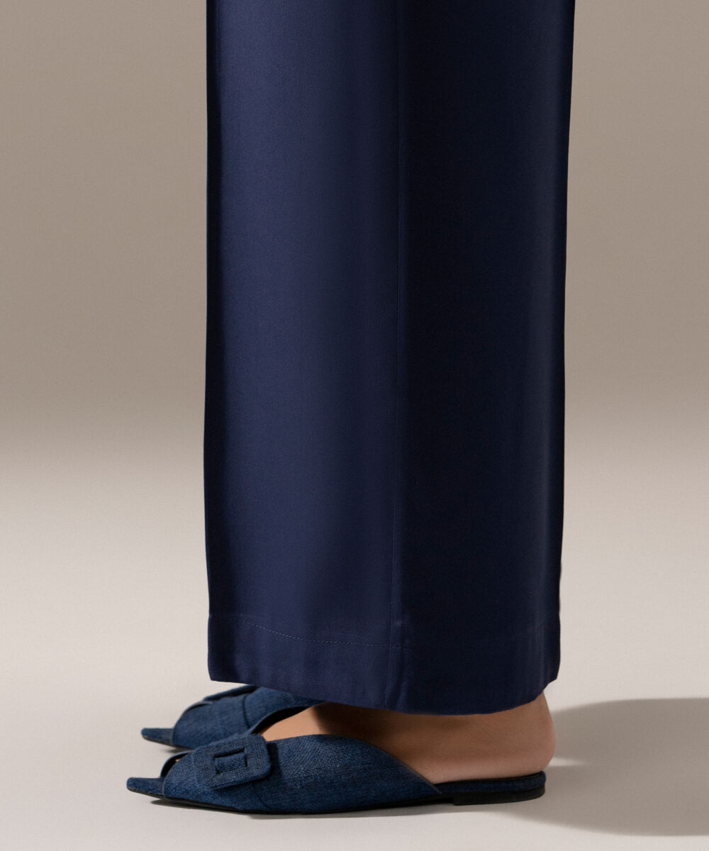 Women's RTW Viscose Marina Solid Blue Culottes