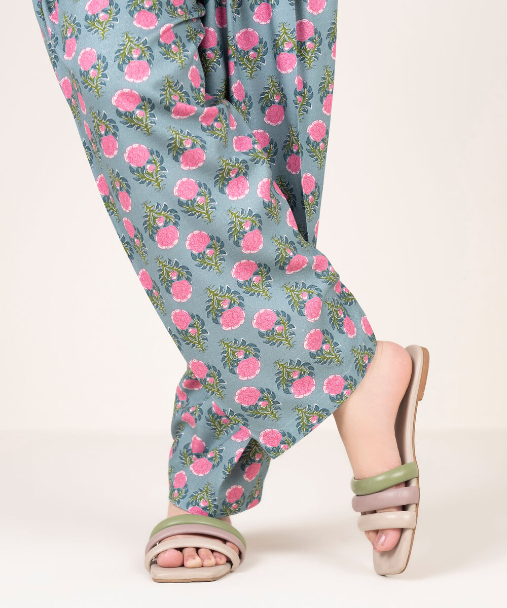 Women's RTW Dobby Printed Grey Shalwar