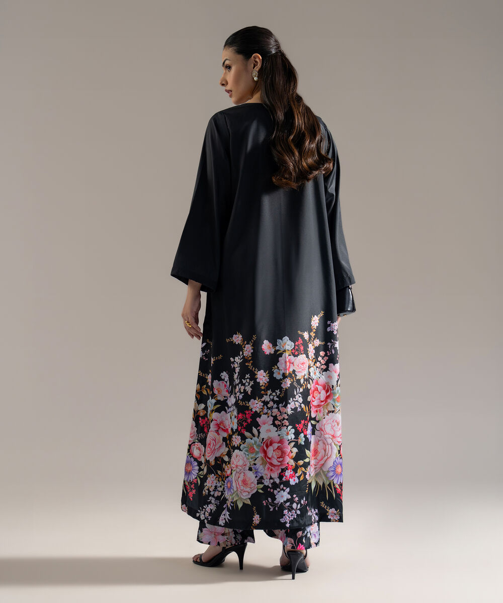 Women's RTW Printed Black Blended Grip 2 Piece Suit