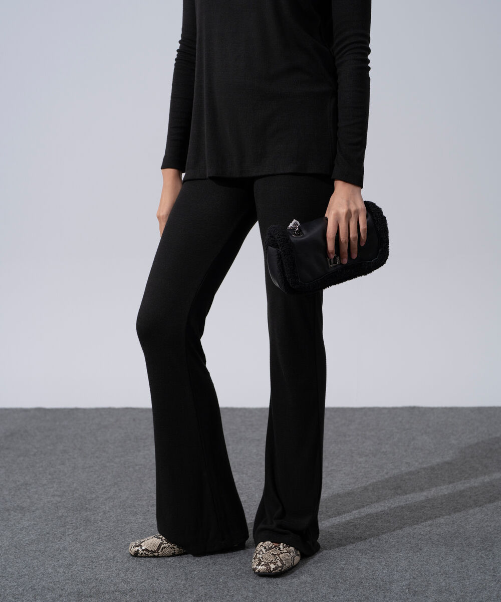 Women's Western Wear Black Slim-Fit Trousers
