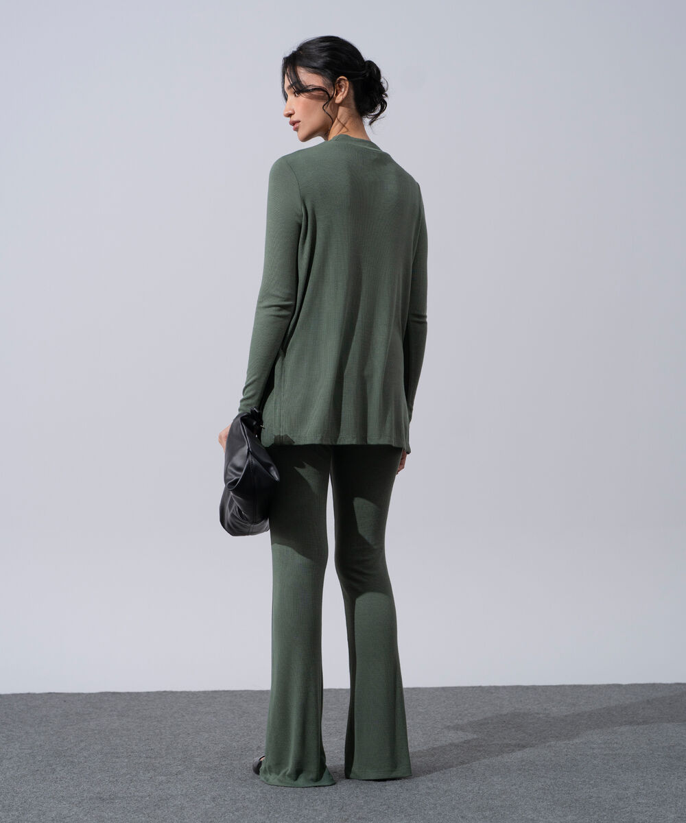 Women's Western Wear Green Mock-Neck Knit Jumper