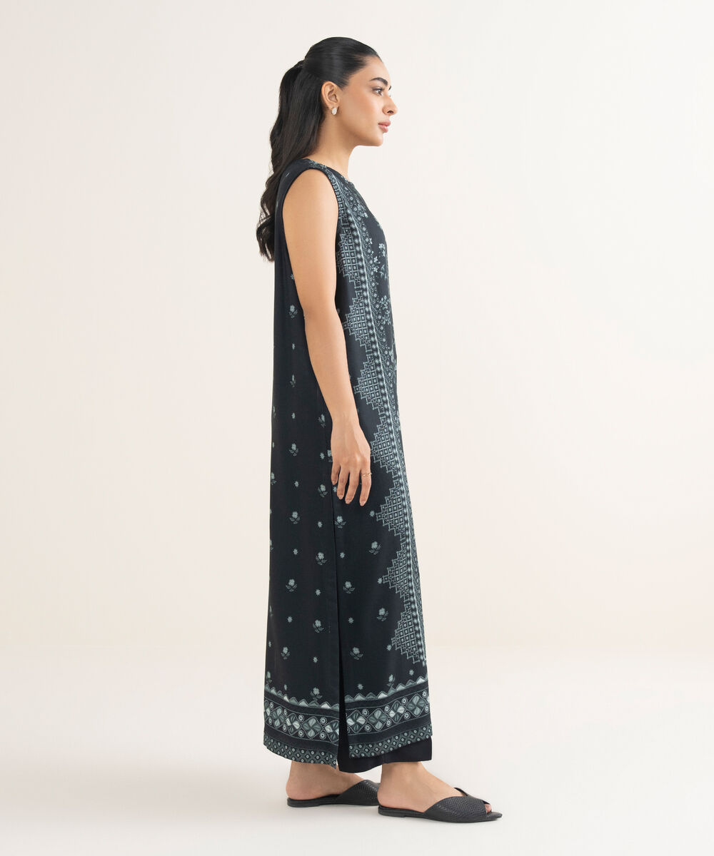 Women's RTW Bedford Printed Black Straight Shirt