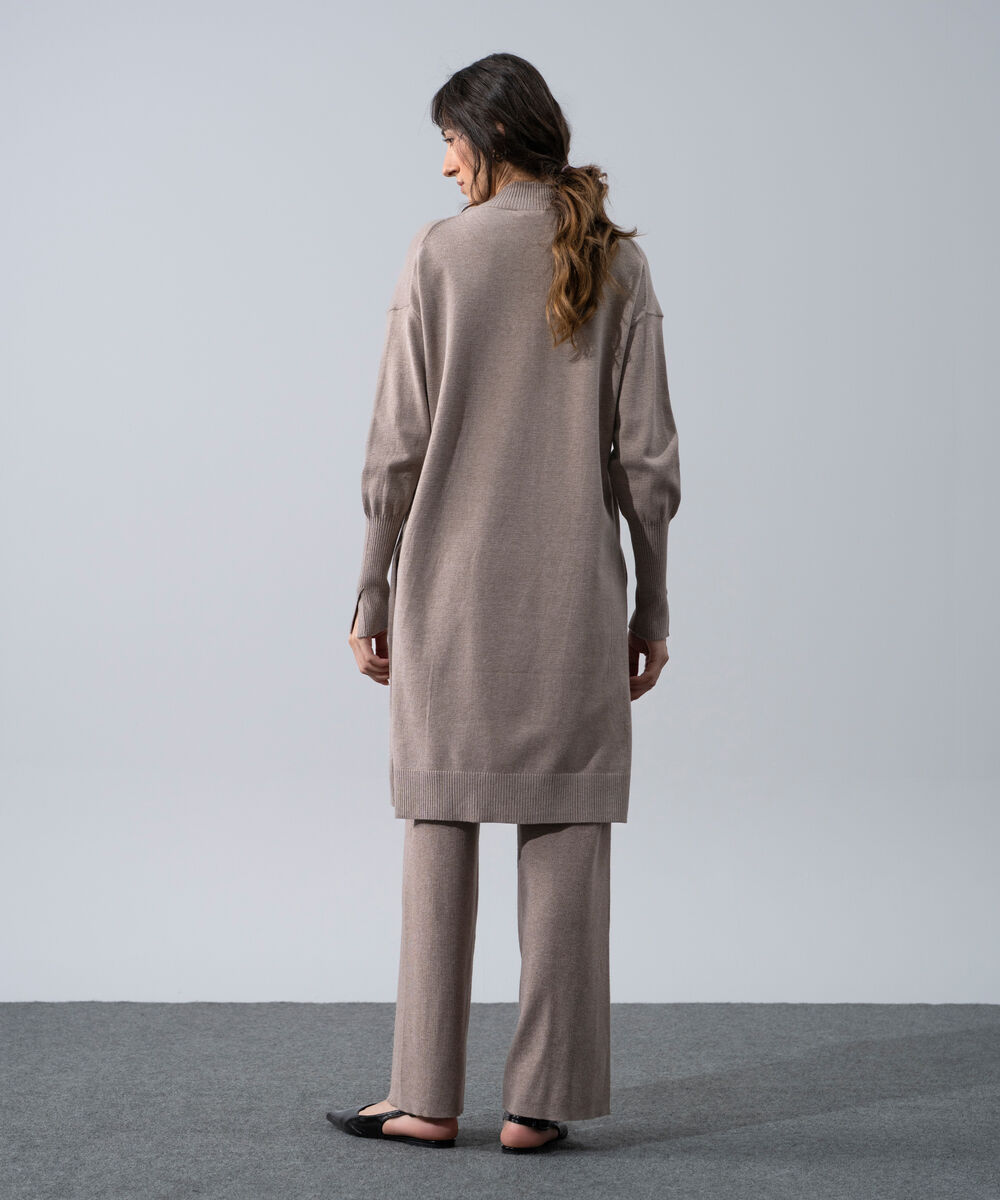 Women's Western Wear Taupe Long Knit Sweater