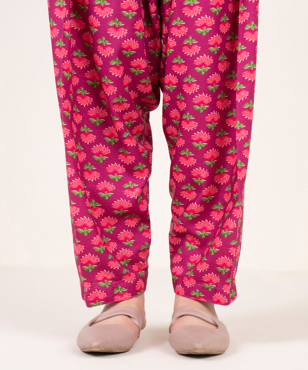 Women's RTW Dobby Printed Pink Shalwar