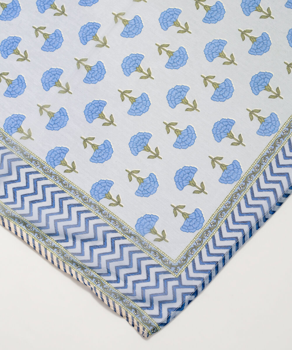 Chiffon Printed Blue Dupatta