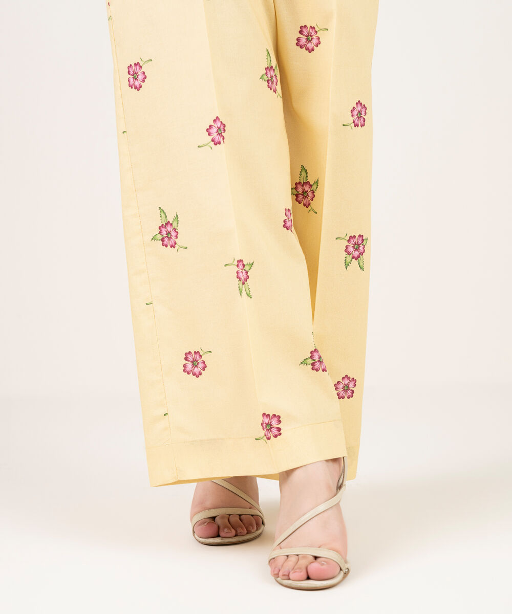 Women's RTW Cambric Printed Yellow Culottes