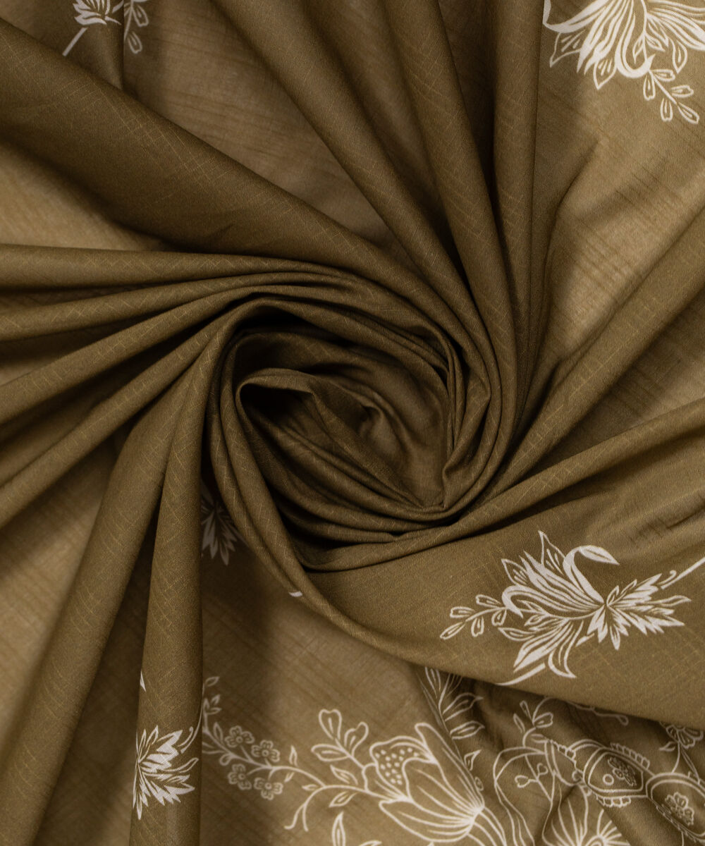 Textured Voile Printed Green Dupatta