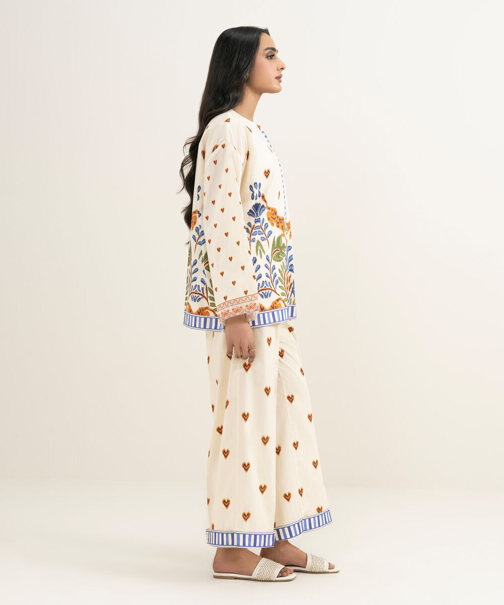 Women's RTW Cambric Embroidered Off White Boxy Shirt