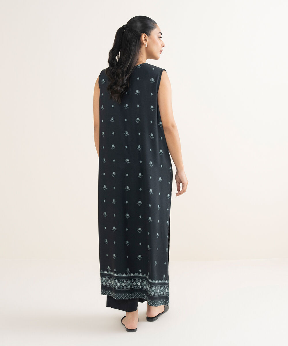 Women's RTW Bedford Printed Black Straight Shirt