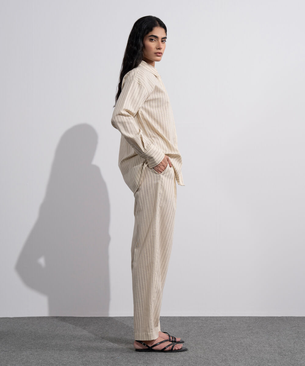 Women's Multi Stripe Printed Slouchy Trousers