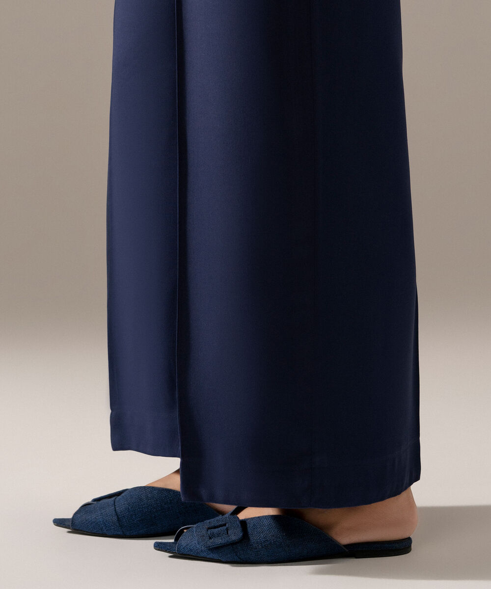 Women's RTW Viscose Marina Solid Blue Culottes