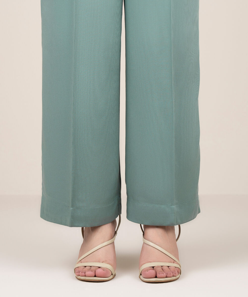 Women's RTW Bedford Solid Blue Culottes