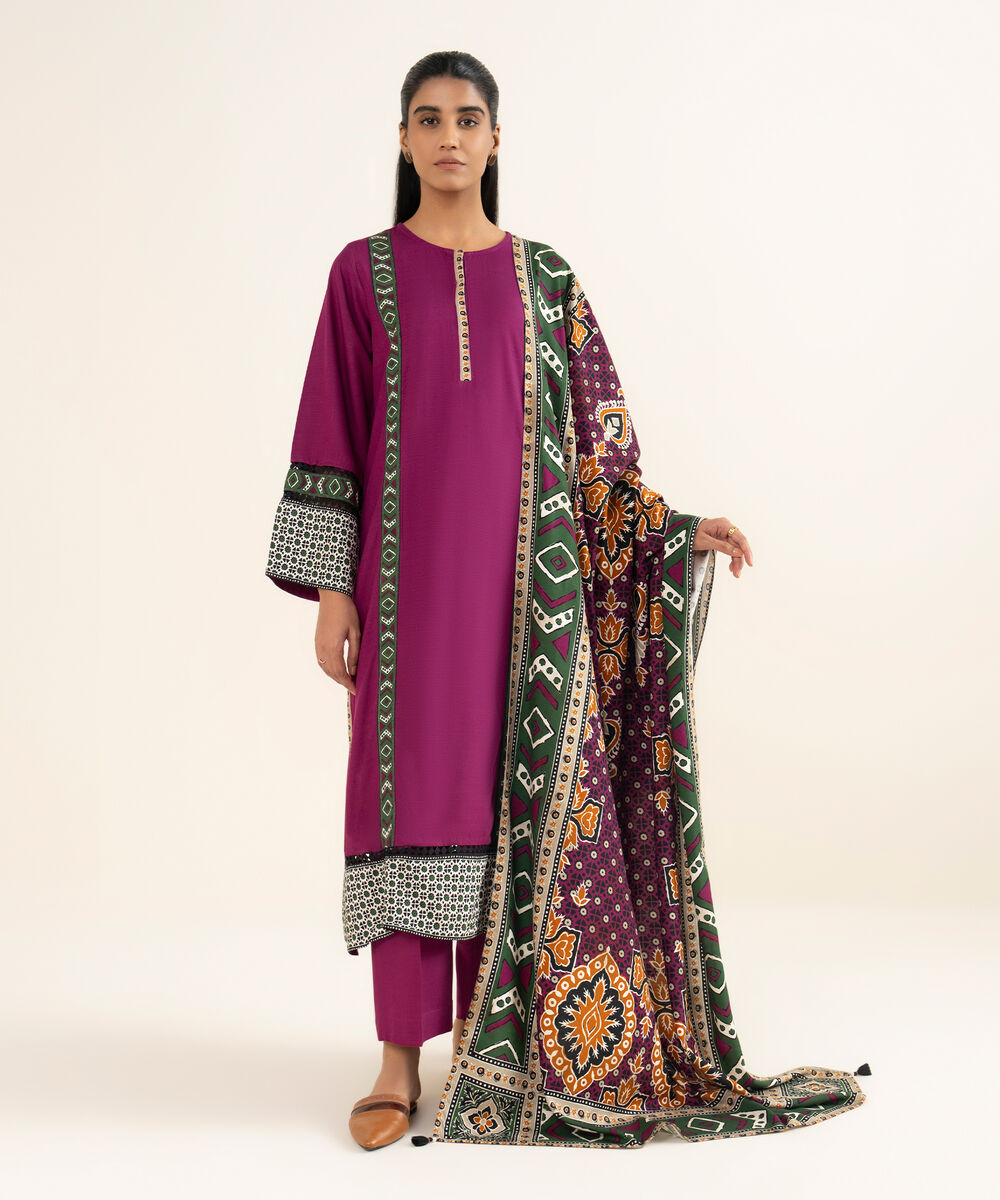 Linen Printed Pink Dupatta