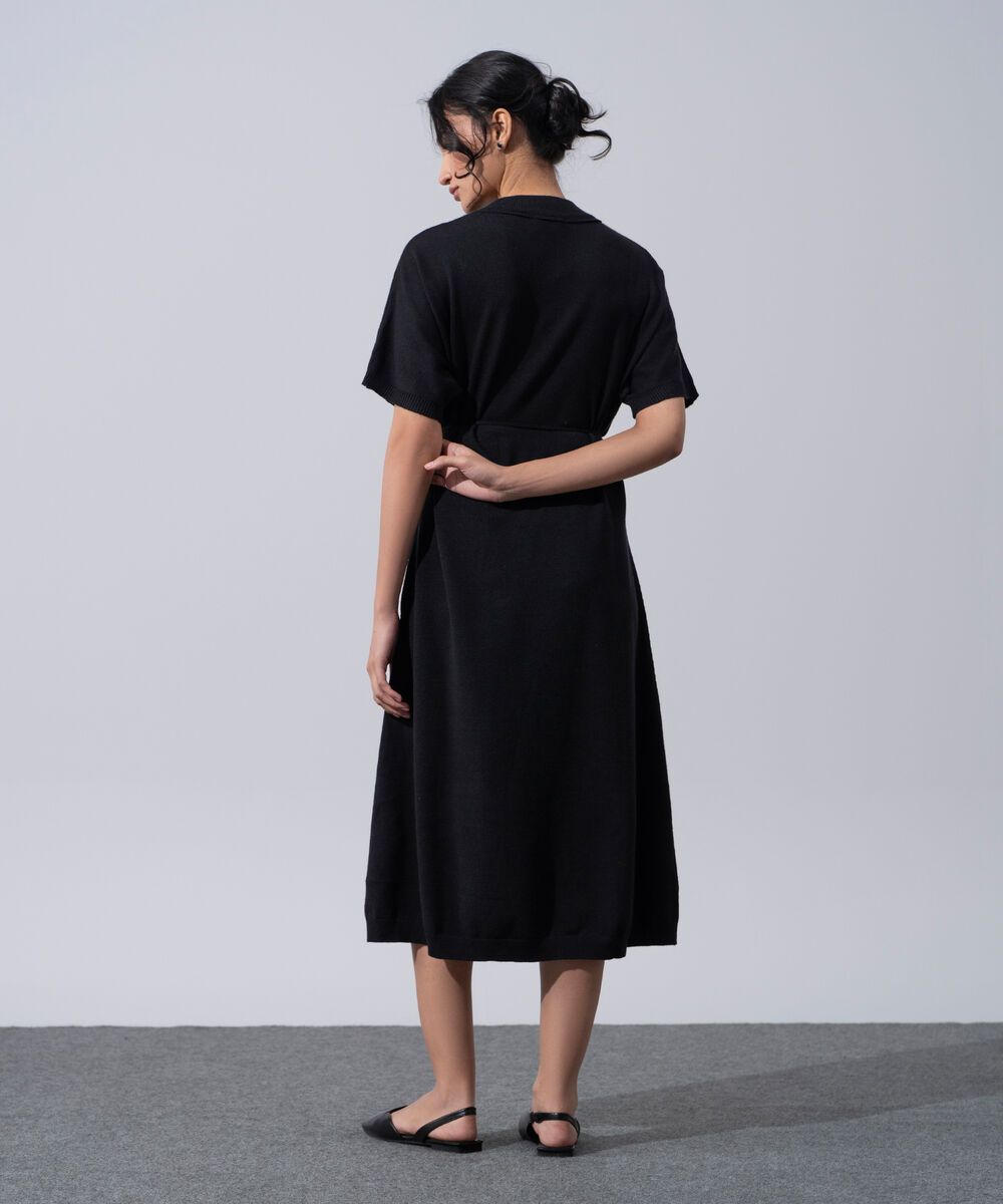Women's Western Wear Black Short Sleeve Knit Dress