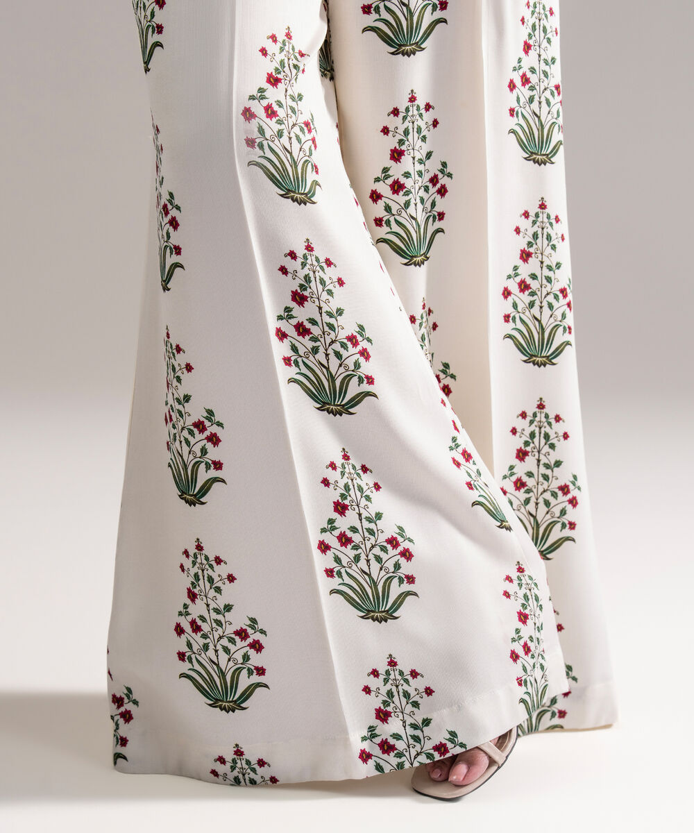 Women's RTW Bedford Printed Off White Flared Pants