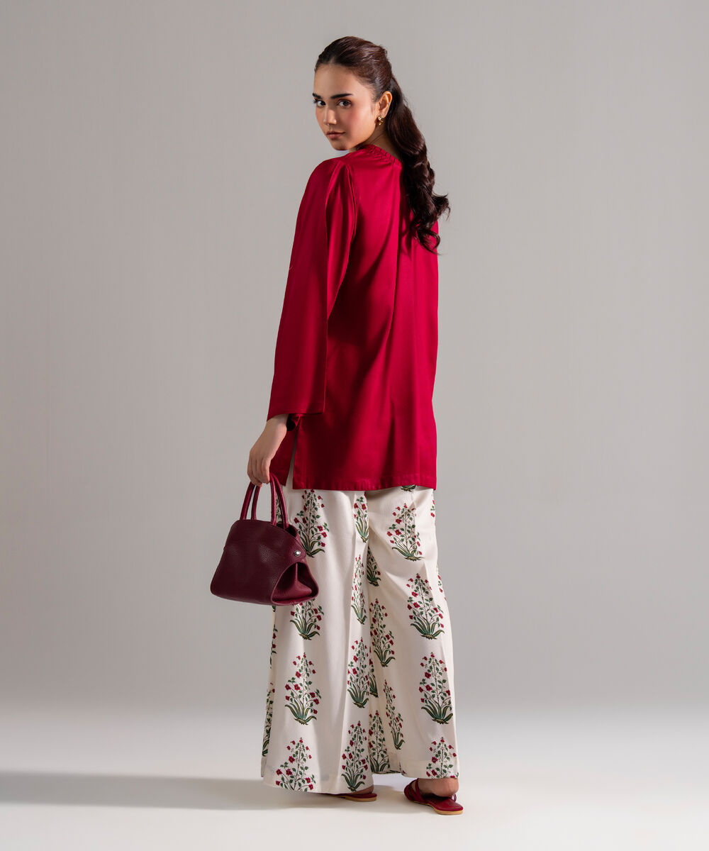 Women's RTW Bedford Solid Red Straight Shirt